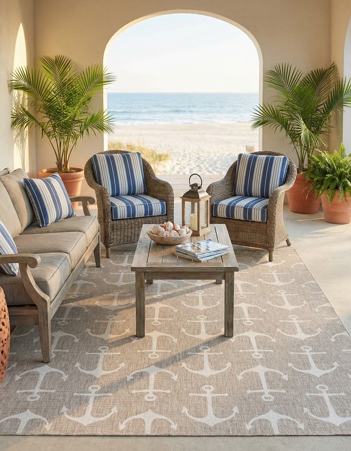 9' x 12' Easy-Clean Coastal Indoor / Outdoo...