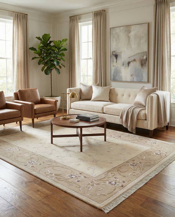 Detail image of 5' 7 x 8' Hand Knotted Darya Wool Rug