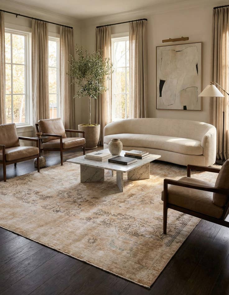 Detail image of 7' 3 x 10' 2  Hand Knotted Ultra Vintage Persian Wool Rug