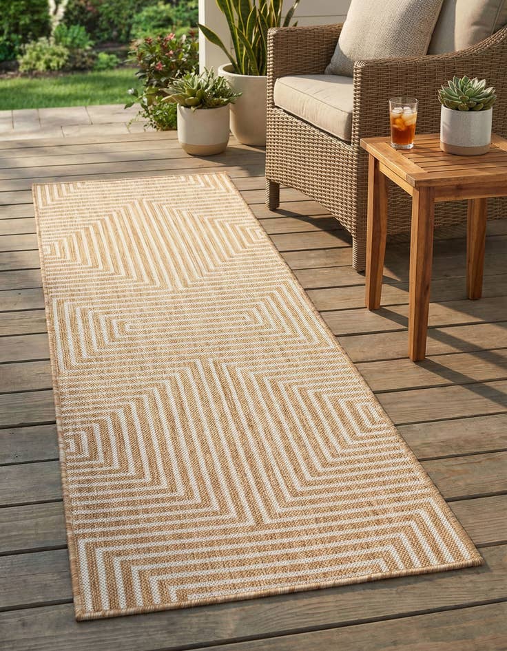 Detail image of 2' x 6' Easy-Clean Modern Indoor / Outdoor Runner Rug