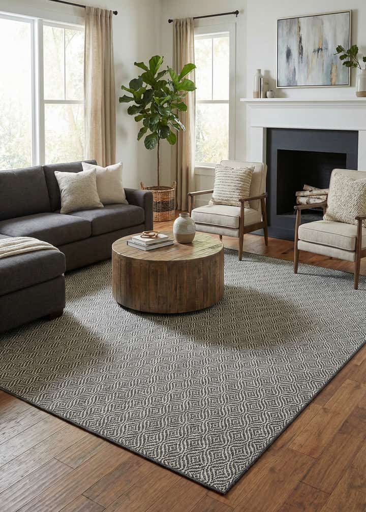 10' x 10' Easy-Clean Trellis Indoor / Outdoor Square Rug