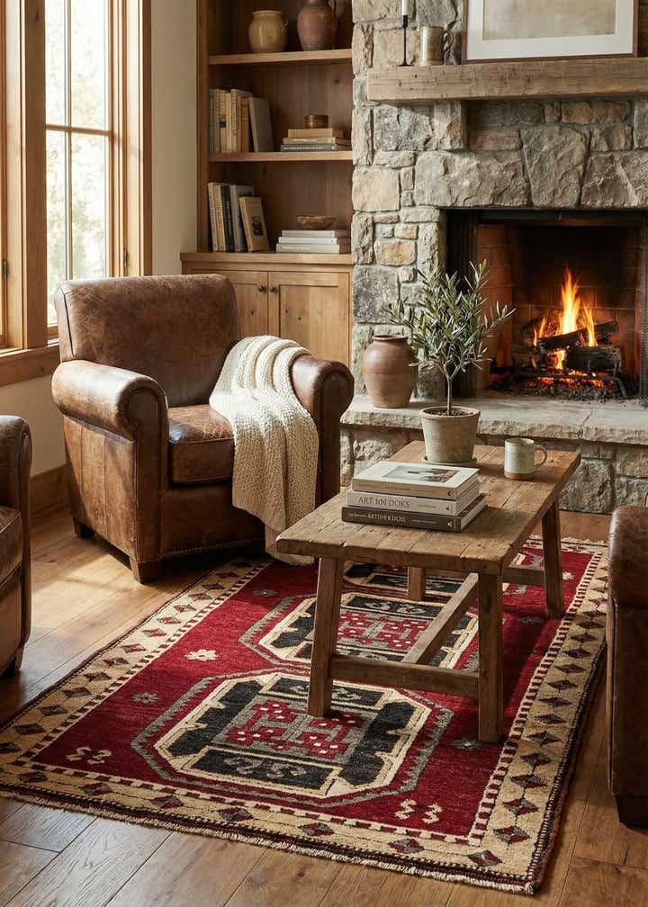 3' 3 x 6' 1 Hand Knotted Kars Wool Rug