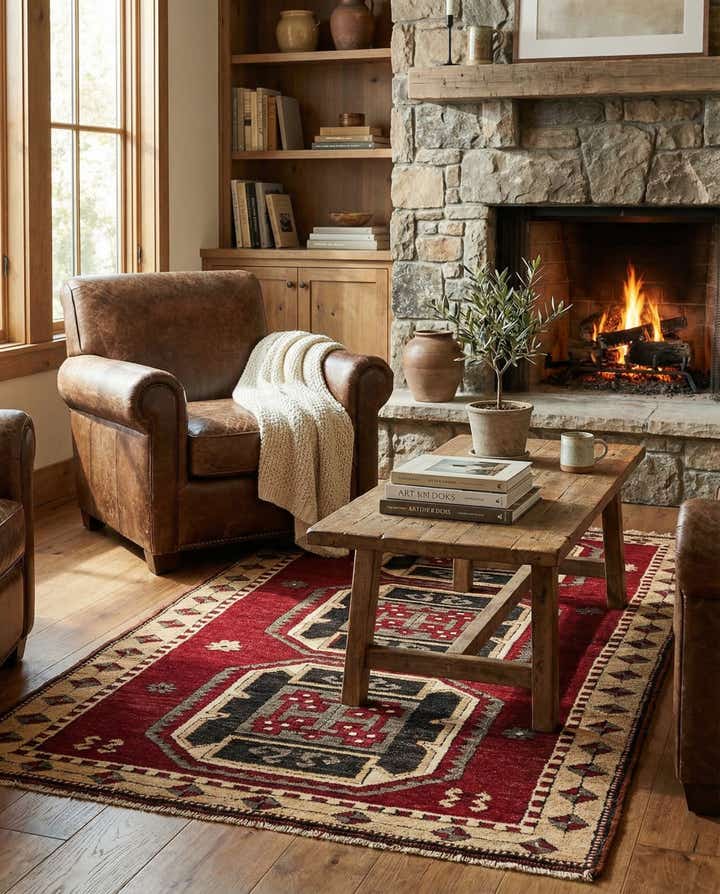 3' 3 x 6' 1 Hand Knotted Kars Wool Rug