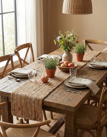 1' 2 x 8' Handmade Braided Jute Table Runner Rug