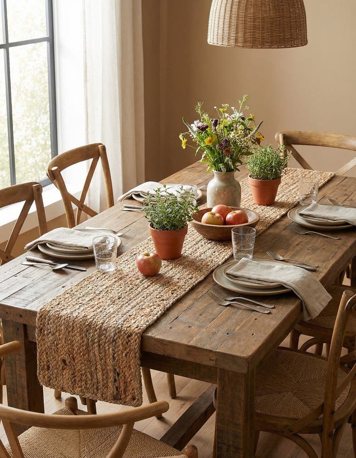 1' 2 x 8' Handmade Braided Jute Table Runn...