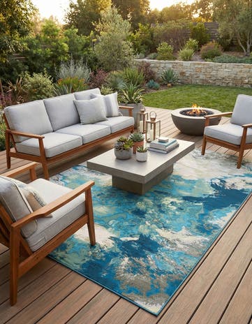 9' x 12' Easy-Clean Modern Indoor / Outdoor Rug