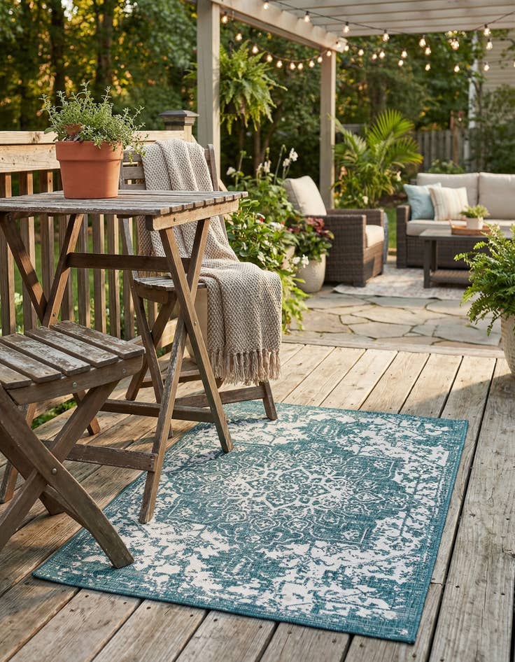 Detail image of 1' 4 x 1' 4  Washable Jill Zarin Dubai Indoor / Outdoor Sample Rug