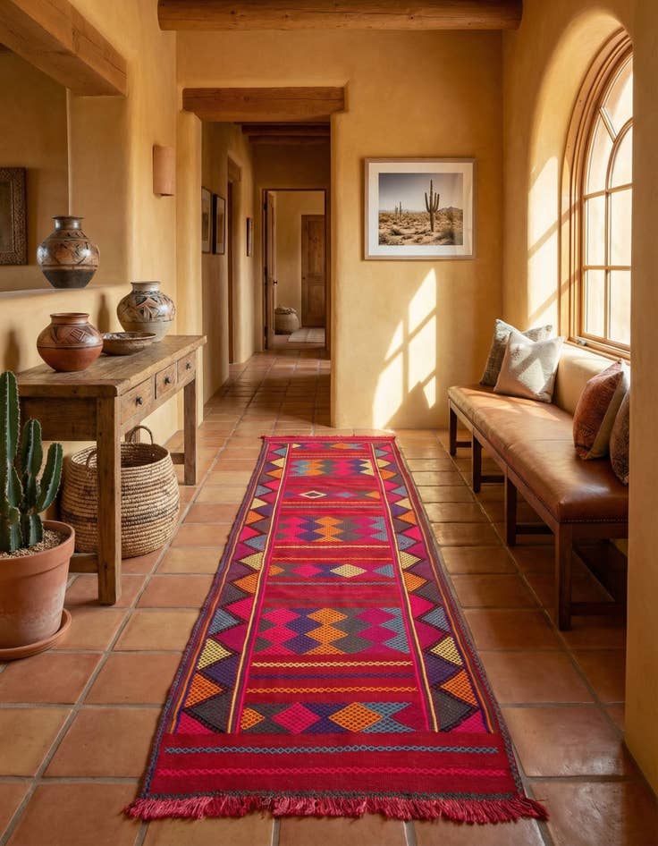 Detail image of  2' 6 x 9' 3  Hand Knotted Kilim Fars Persian Wool Runner Rug