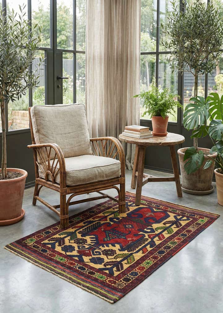 3' x 4' 10 Hand Knotted Sumak Wool Rug