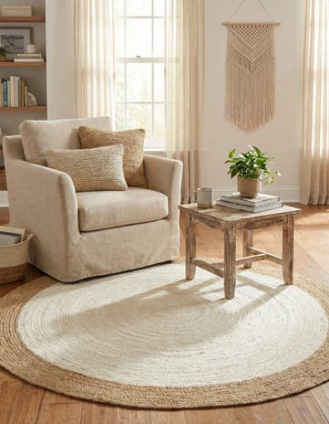 8' x 8' Handmade Braided Jute Round Rug