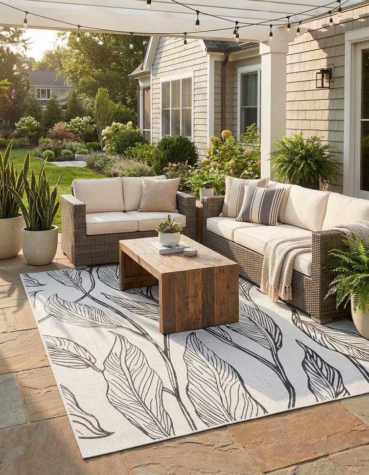 9' x 12' Easy-Clean Botanical Indoor / Outd...