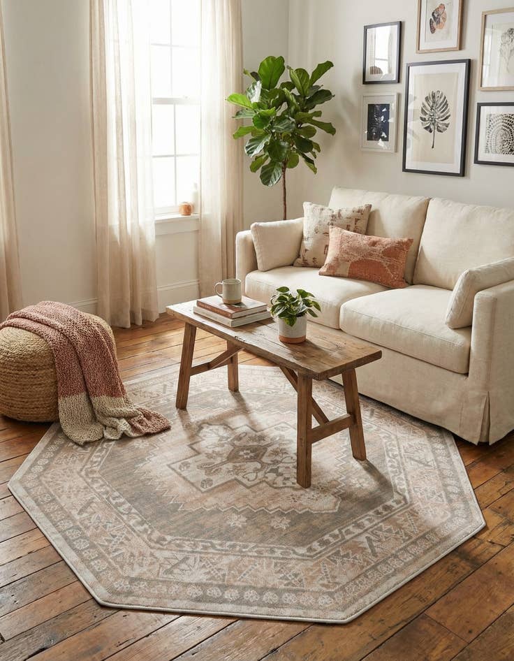 Detail image of  5' 3 x 5' 3 Whitney Octagon Rug