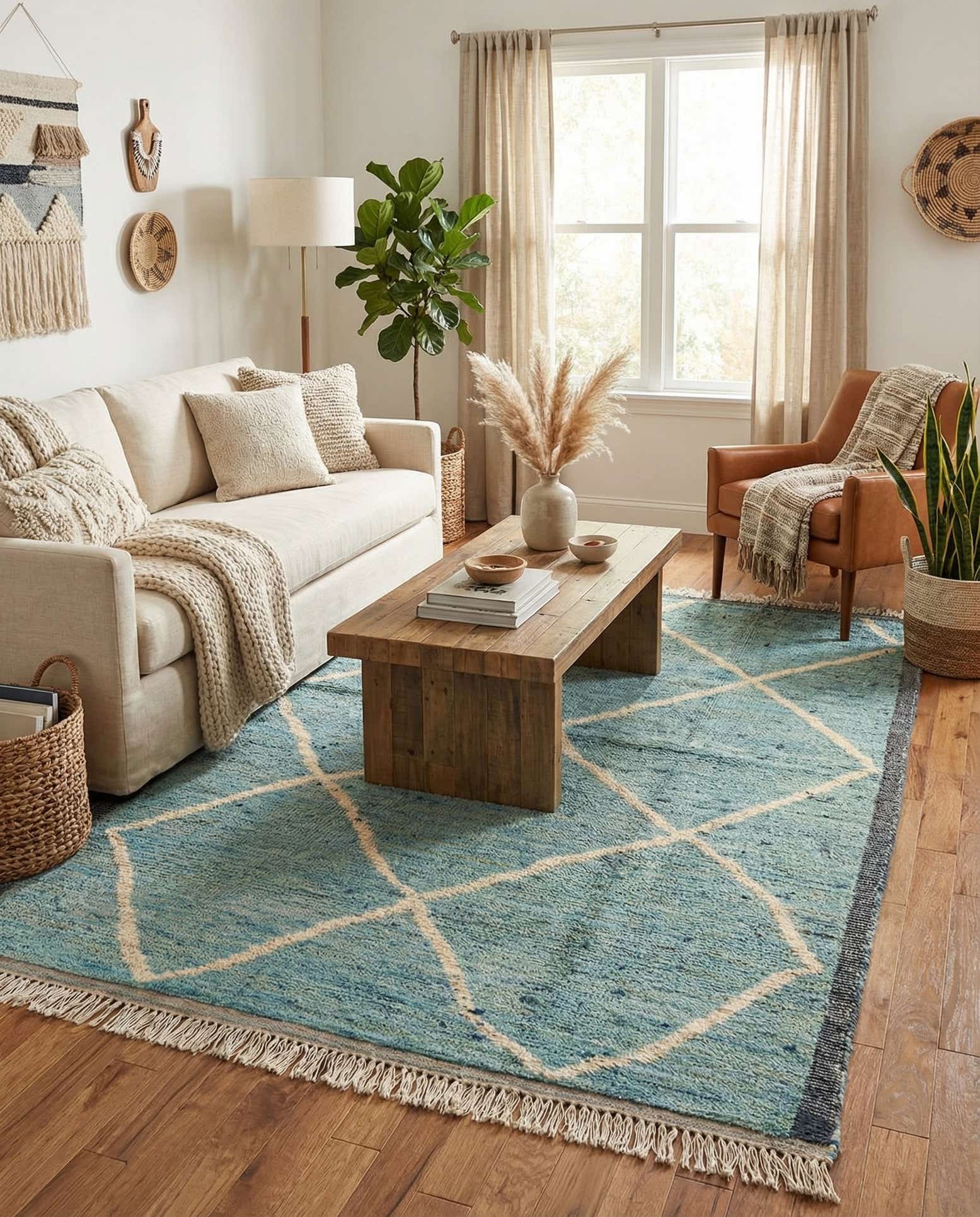 5' 2 x 7' 4 Hand Knotted Moroccan Wool Rug