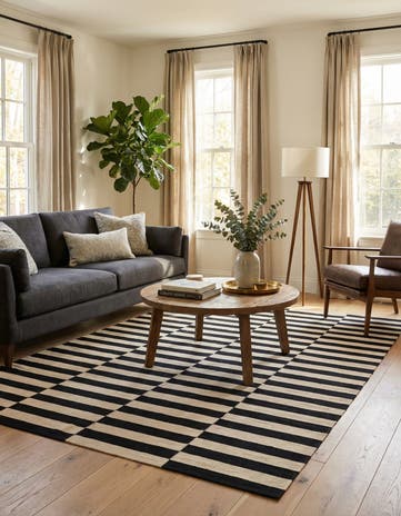 5' 7 x 7' 9 Hand Woven Kilim Modern Wool Rug
