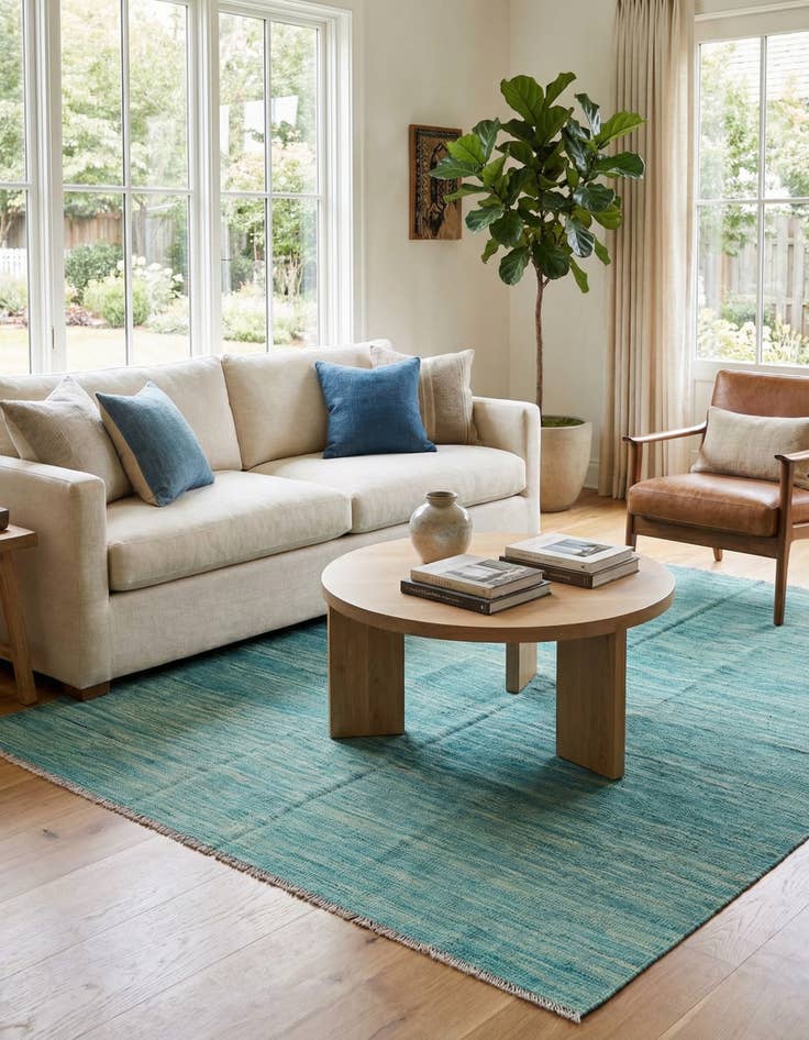 Detail image of 4' 10 x 6' 6  Hand Woven Kilim Modern Wool Rug