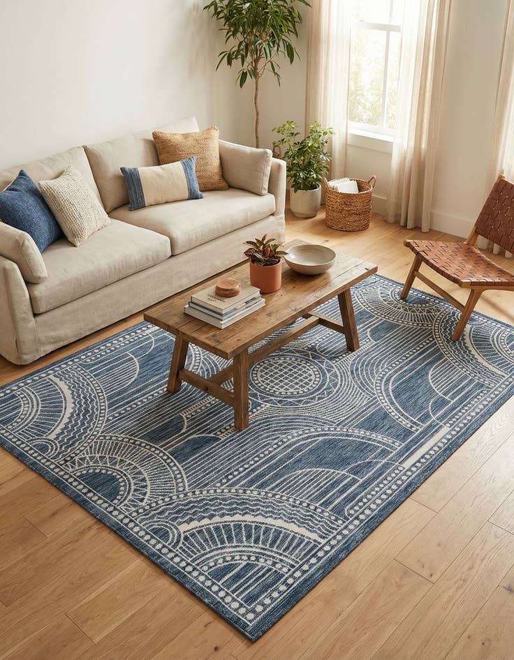Detail image of 6' x 9' Easy-Clean Traditional Indoor / Outdoor Rug