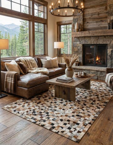5' x 8' Cowhide Leather Rug