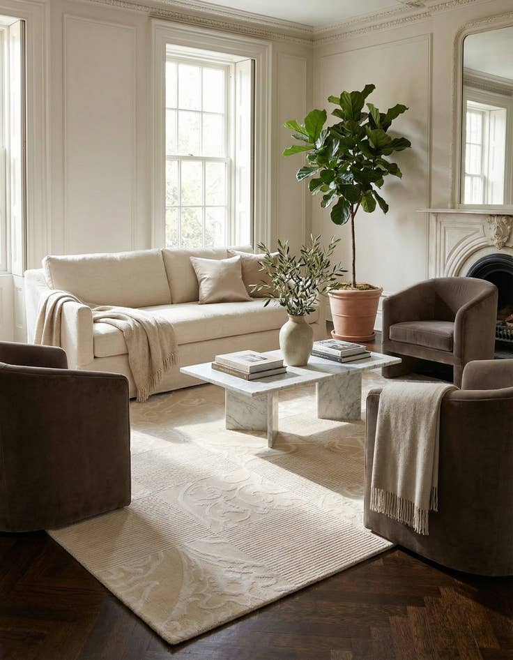 Detail image of 6' 8 x 9' 11  Hand Knotted Darya Wool Rug