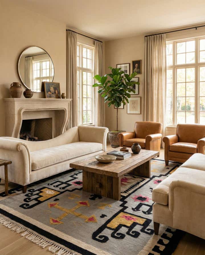 9' 8 x 13' Hand Knotted Oushak Wool Rug