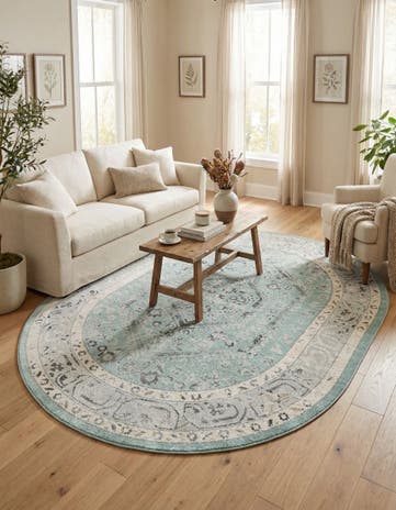 Aqua Aurelia Oval Rug