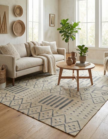 6' x 7' 6 Hand Woven Kilim Modern Wool Rug