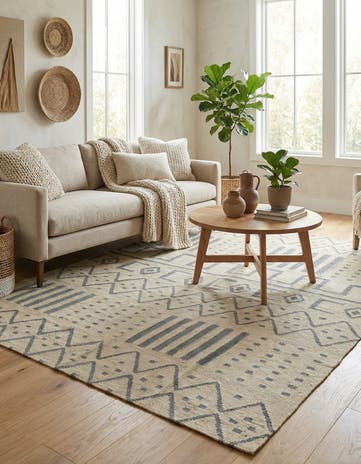 6' x 7' 6 Hand Woven Kilim Modern Wool Rug