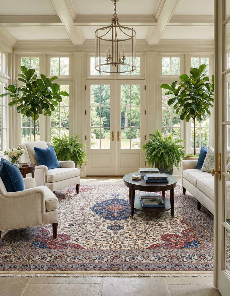 Detail image of 8' x 11' 6 Kashan Wool Rug