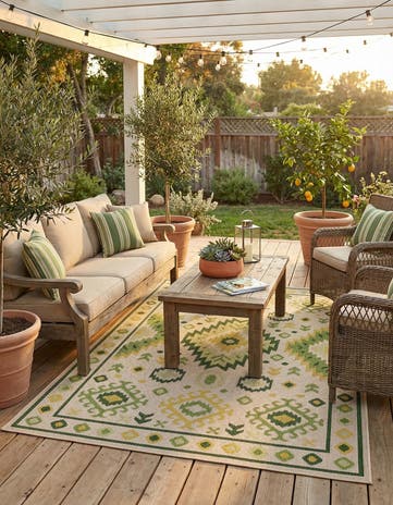 5' 3 x 8' Easy-Clean Baja Indoor / Outdoor Rug