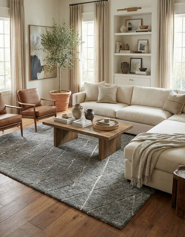 Detail image of 10' x 10' Atlas Moroccan Wool Square Rug