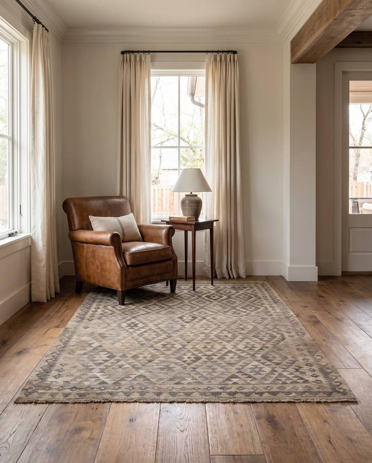 Detail image of 150cm x 190cm Hand Woven Kilim Maymana Wool Rug