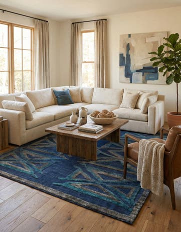 8' x 10' 6 Hand Knotted Moroccan Wool Rug