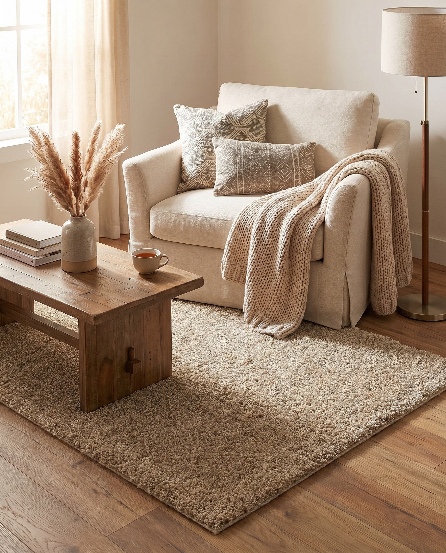 3' 3 x 5' 3 Soft Solid Shag Rug