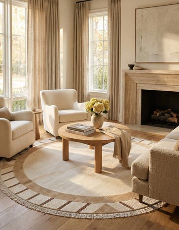 6' 6 x 6' 6 Hand Knotted Darya Wool Round Rug