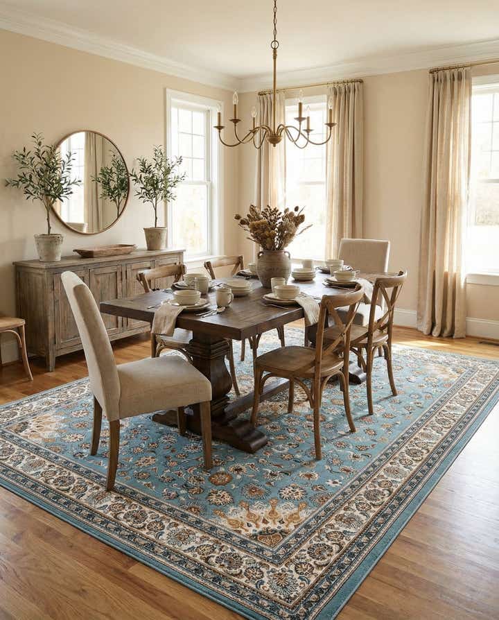 9' x 12' Easy-Clean Traditional Indoor / Outdoor Rug