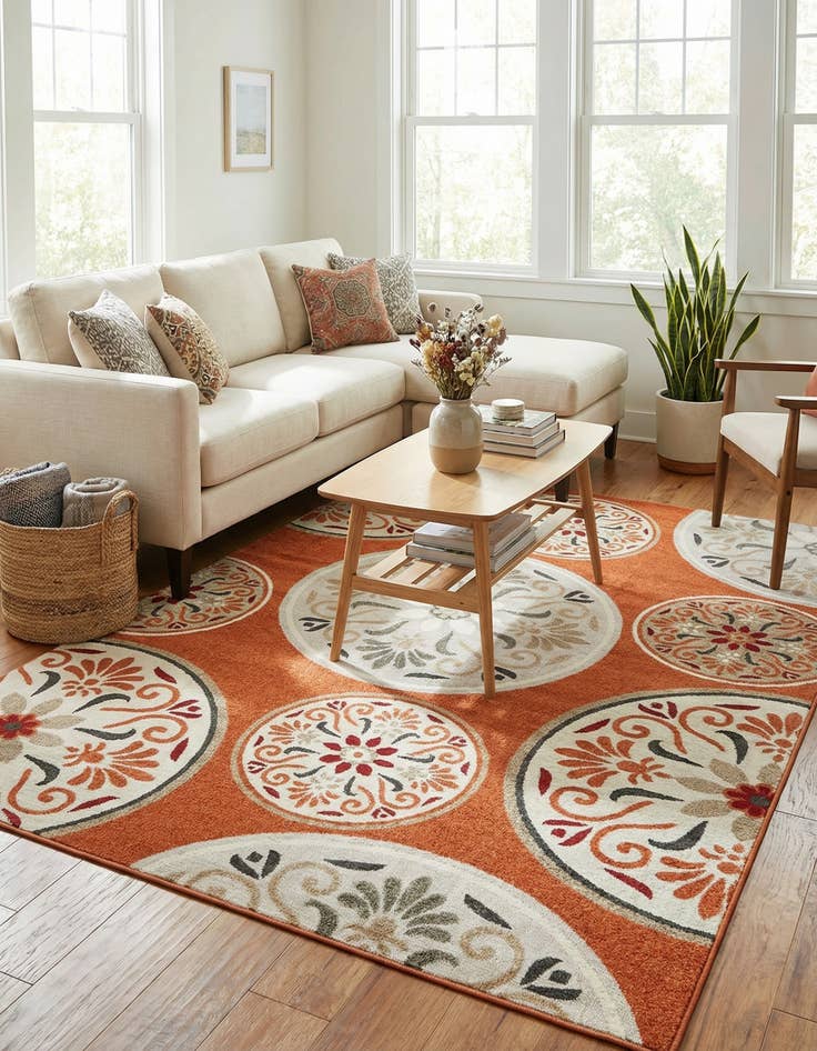 Detail image of 7' x 10'  Washable Modern Indoor / Outdoor Rug