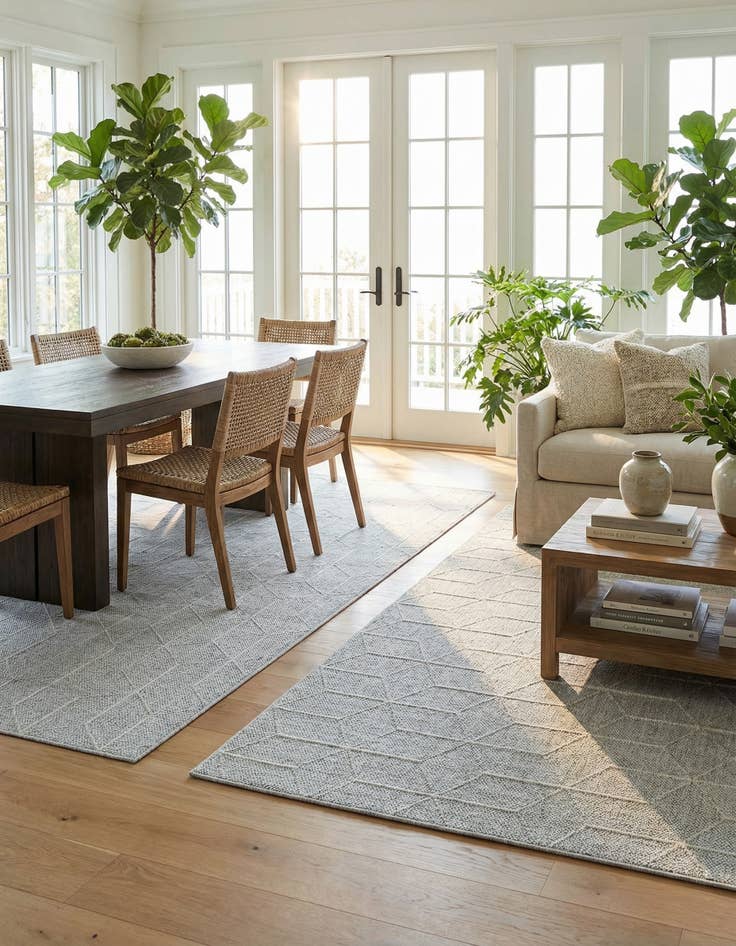 Detail image of 7' 10 x 10'  Washable Trellis Indoor / Outdoor Rug