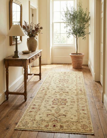 2' 6 x 6' 6 Hand Knotted Peshawar Ziegler Runner Rug