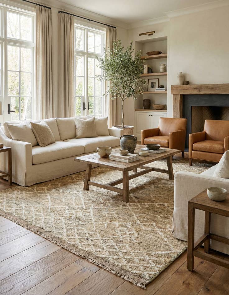 Detail image of  5' 1 x 6' 6  Hand Knotted Moroccan Wool Rug