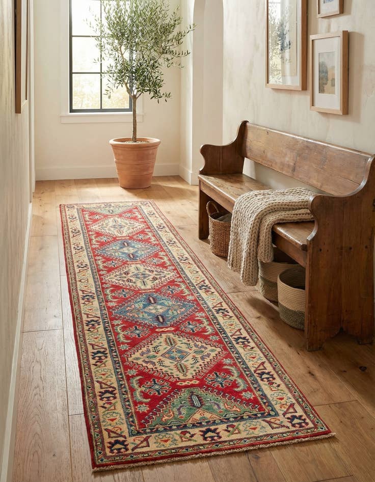 Detail image of 2' 8 x 9' 8  Hand Knotted Kazak Runner Rug