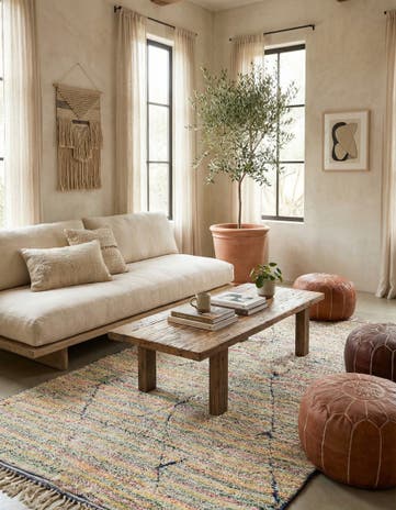 5' x 8' 5 Hand Knotted Moroccan Wool Rug