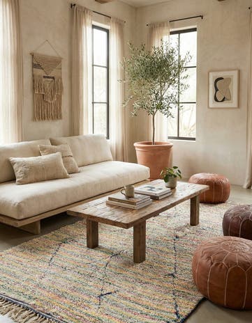 5' x 8' 5 Hand Knotted Moroccan Wool Rug