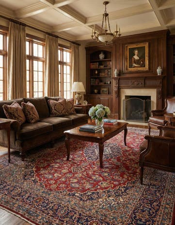 10' x 12' 9 Hand Knotted Kashan Persian Wool Rug