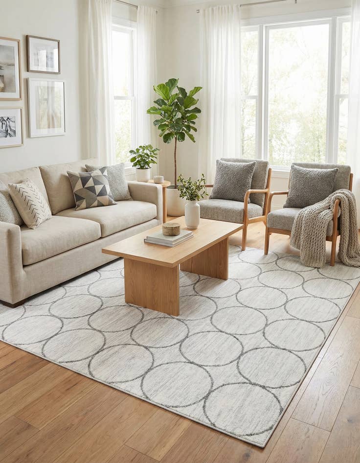 Detail image of  7' x 7' Lattice Trellis Square Rug