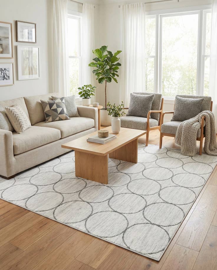 Detail image of 7' x 7' Lattice Trellis Square Rug