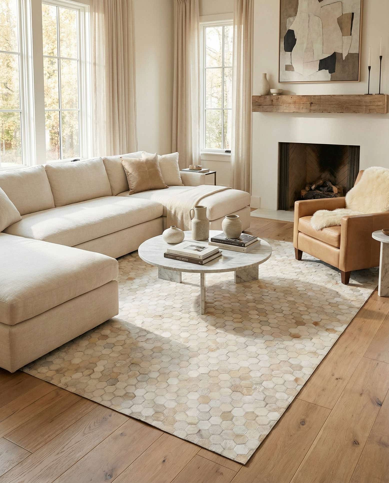 4' 10 x 7' 10 Cowhide Stocks Rug