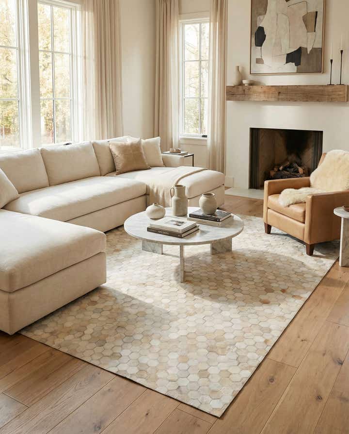 4' 10 x 7' 10 Cowhide Stocks Rug