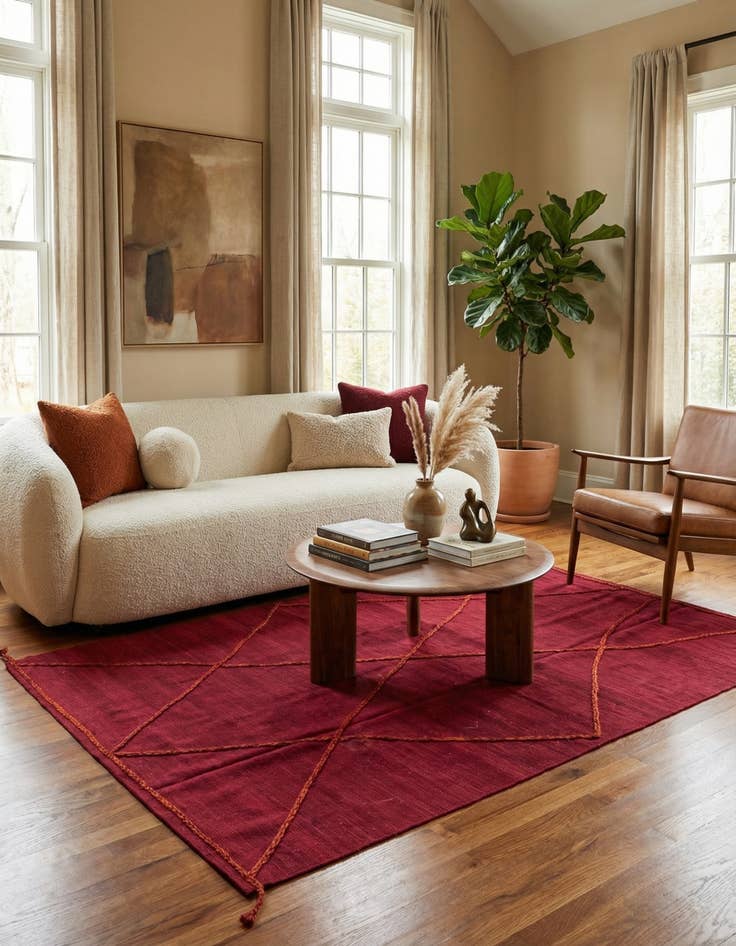 Detail image of 5' 7 x 7' 10  Hand Woven Kilim Modern Wool Rug