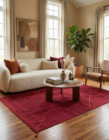 5' 7 x 7' 10 Hand Woven Kilim Modern Wool Rug
