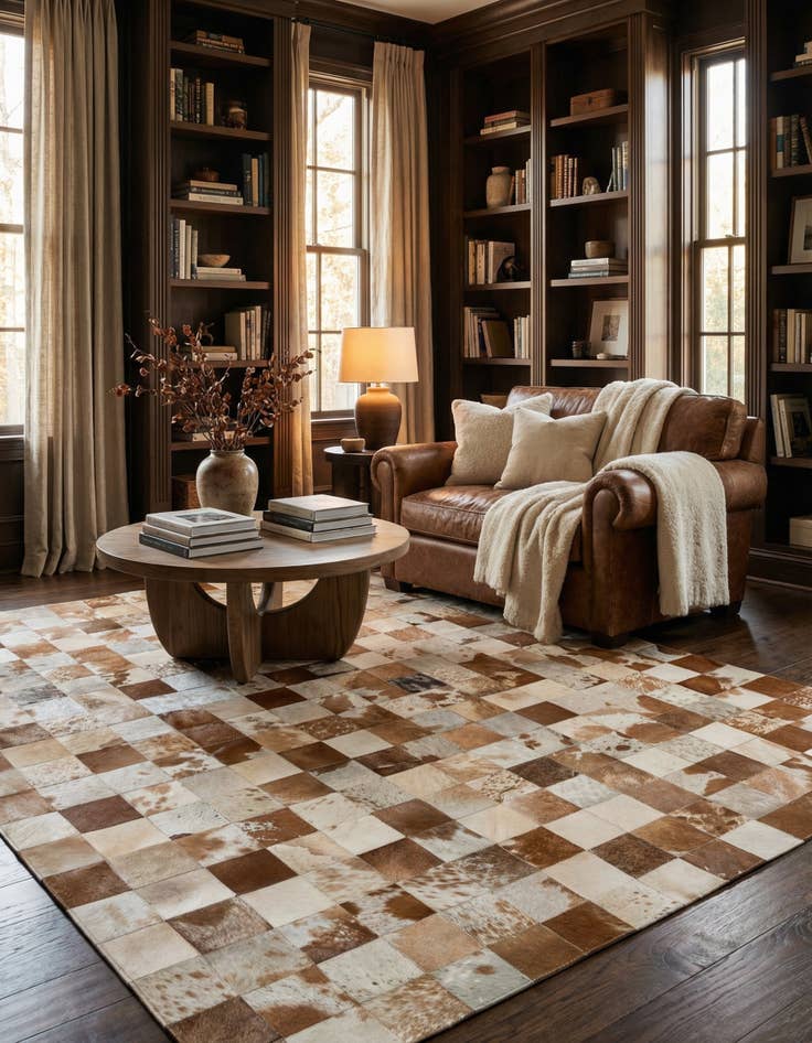 Detail image of  8' 1 x 9' 11 Cowhide - Patchwork Rug