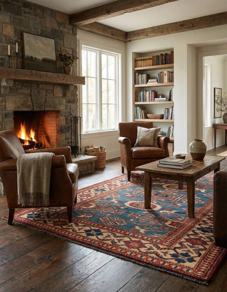 Detail image of  3' 10 x 5' 11  Hand Knotted Kazak Wool Rug